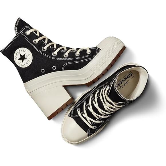 NEW Converse Chuck 70 De Luxe Heel Sneakers Black/White Women’s 10 A05347C - Picture 6 of 8
